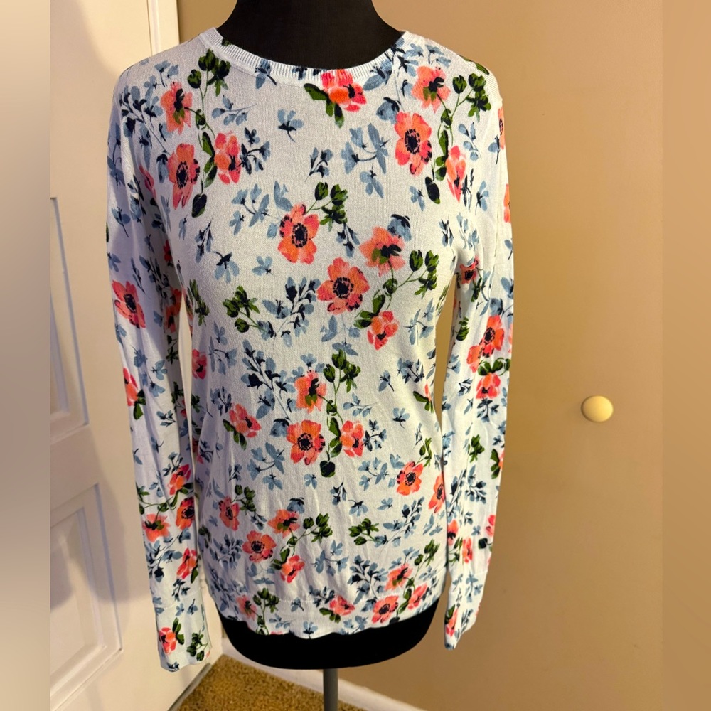 Loft floral knit sweater size small